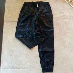 Zara black leather Jogger - Size Medium